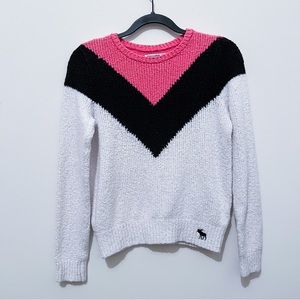 abercrombie kids | chevron white color block sweater 11/12
